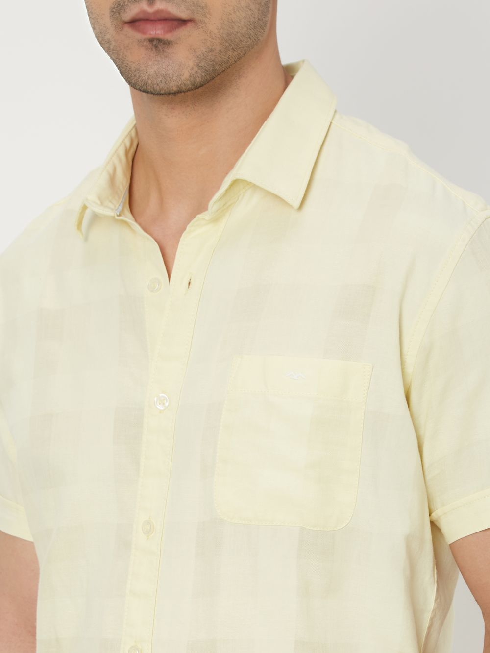 Light Yellow Textured Dobby Shirt