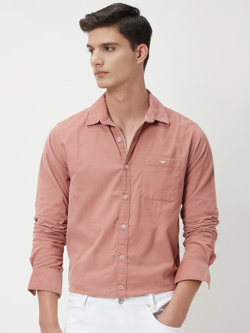 Pink Corduroy Plain Shirt