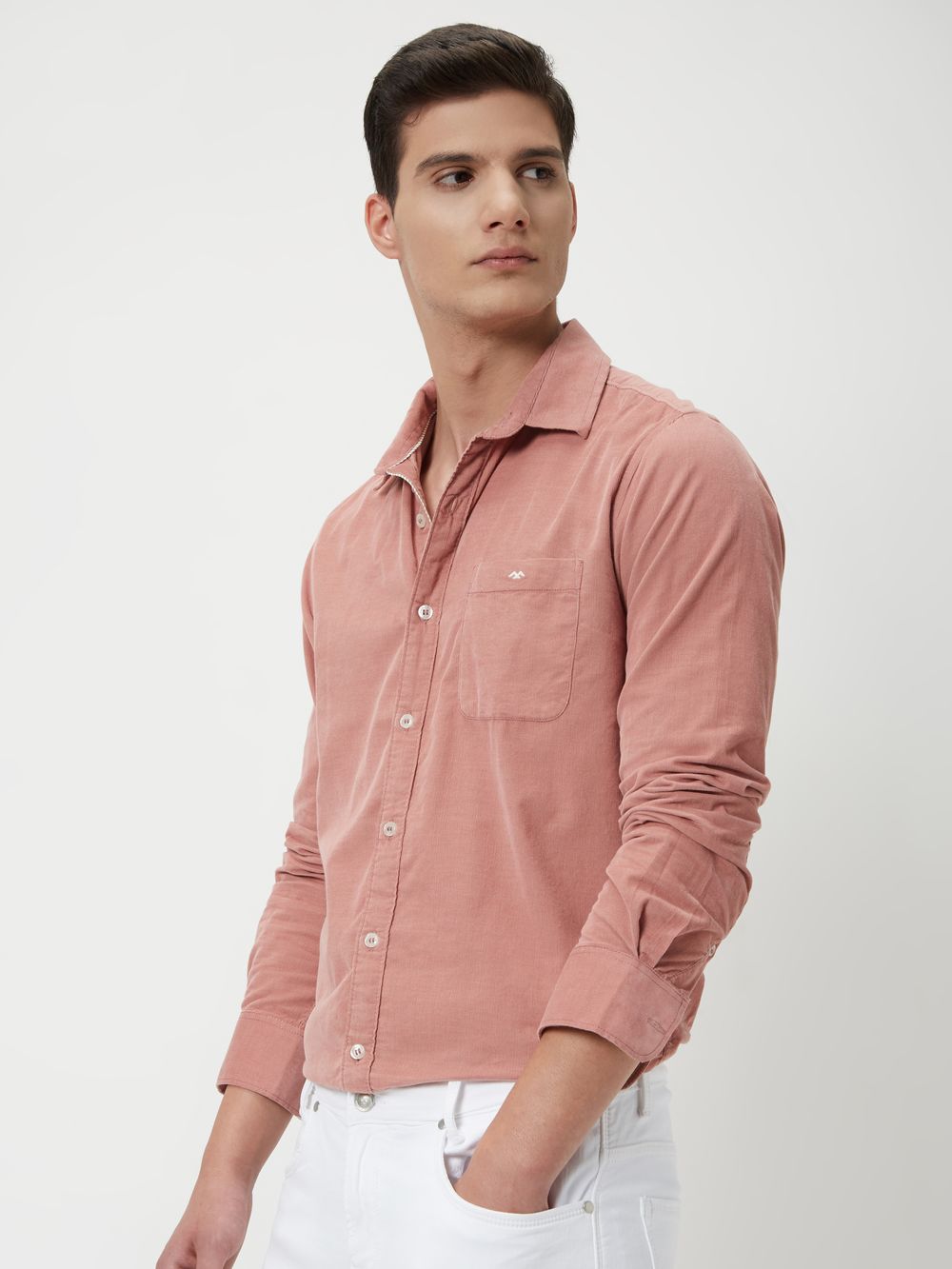 Pink Corduroy Plain Shirt