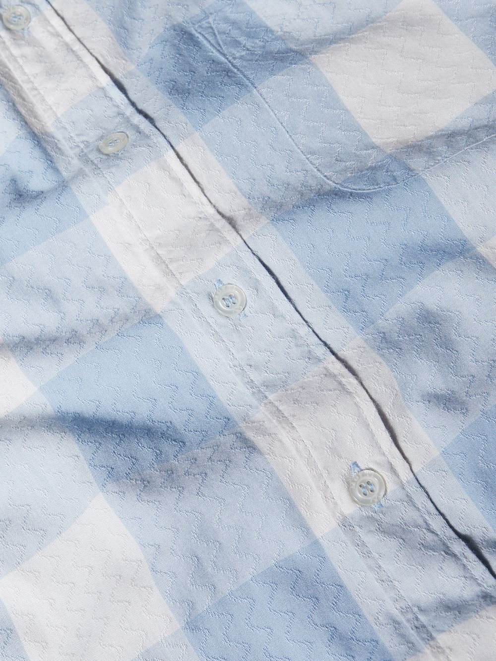 Light Blue Square Check Slim Fit Casual Shirt