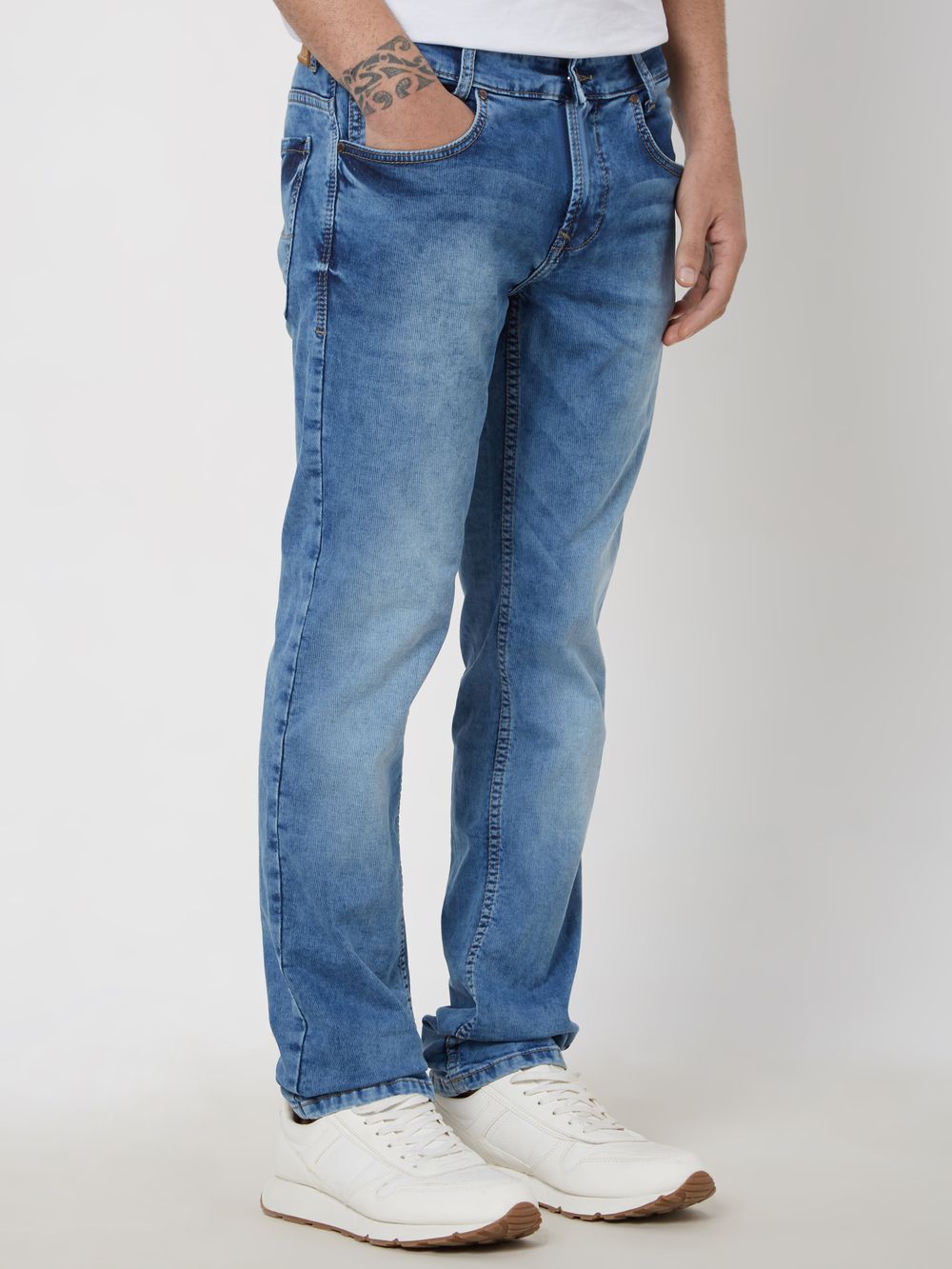 Mid Blue Super Slim Fit Denim Deluxe Stretch Jeans