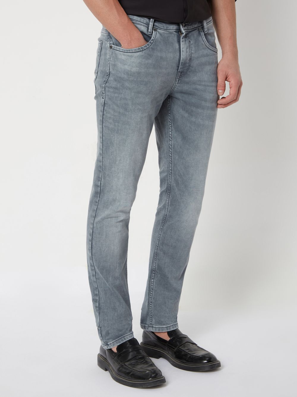 Grey Super Slim Fit Denim Deluxe Stretch Jeans