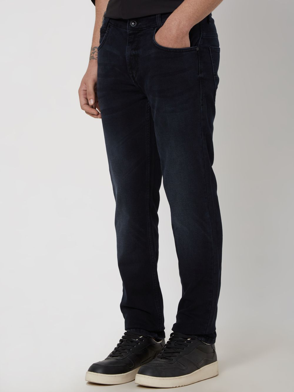 Black Narrow Fit Denim Deluxe Stretch Jeans