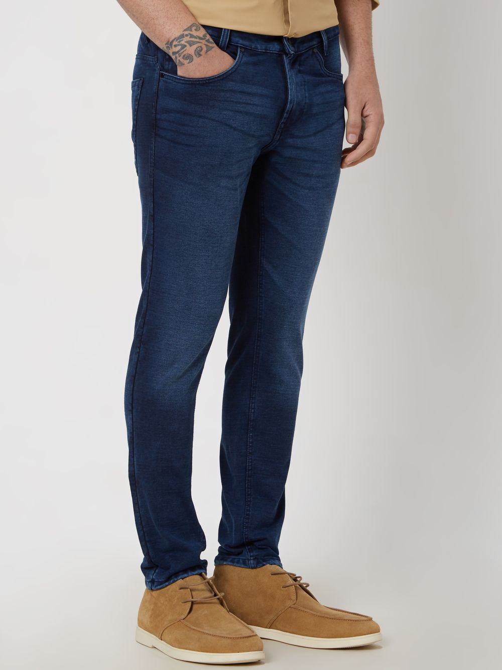 Dark Indigo Blue Ankle Length Jeans