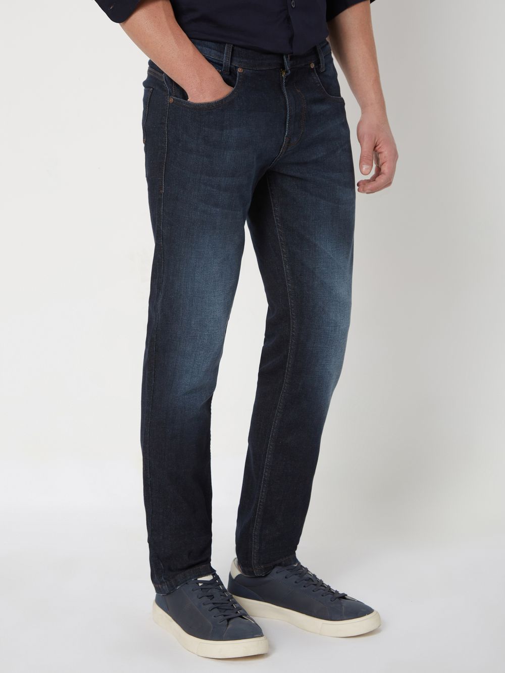 Deep Indigo Blue Narrow Fit Originals Stretch Jeans