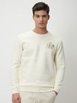 Off White Embroidered Knitted Fleece Sweatshirt