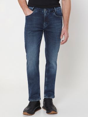 Blue Black Narrow Fit Denim Deluxe Stretch Jeans
