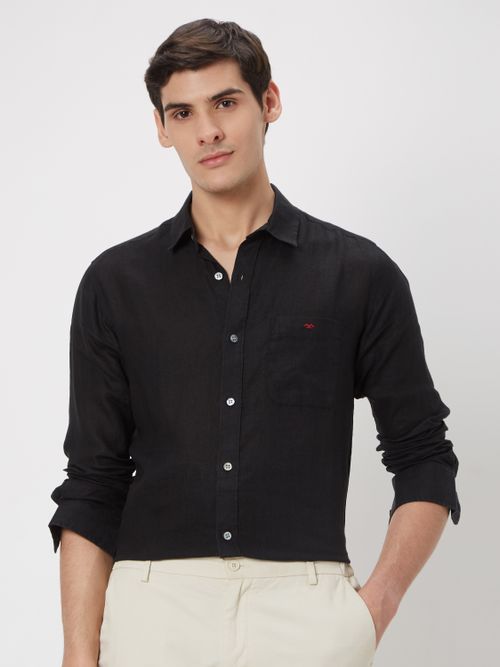 Black Pure Linen Shirt