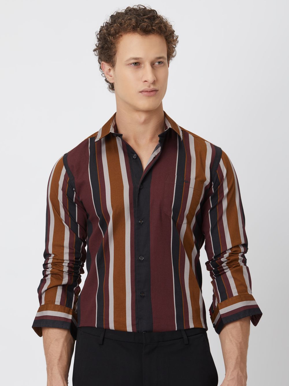 Maroon Awning Stripe Shirt