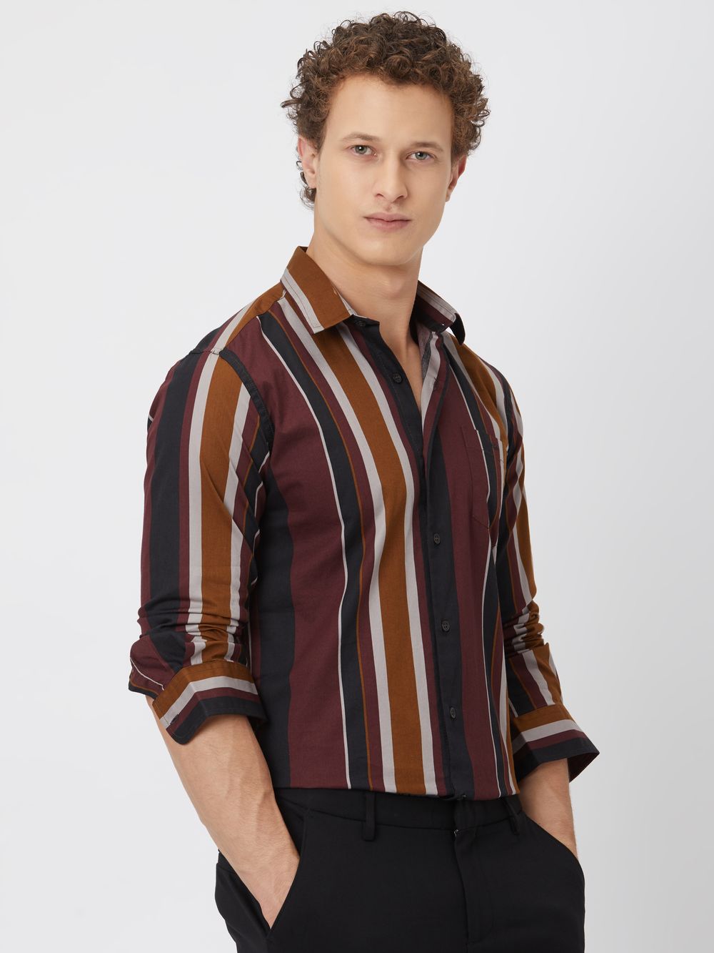 Maroon Awning Stripe Shirt