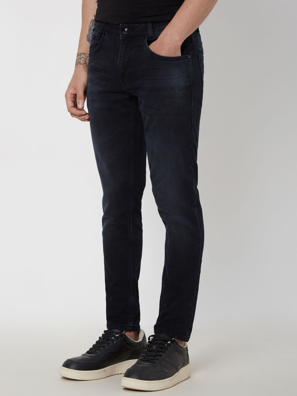 Black Ankle Length Denim Deluxe Stretch Jeans