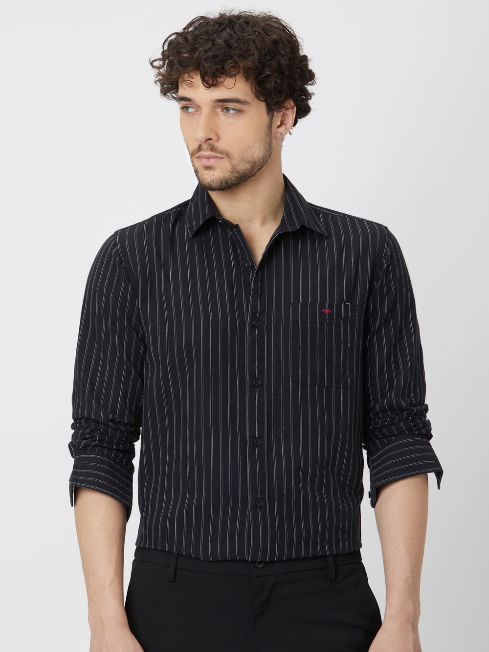 Black Pin Stripe Shirt