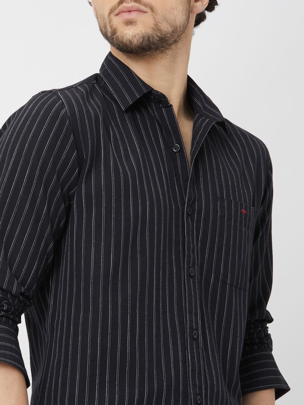 Black Pin Stripe Shirt