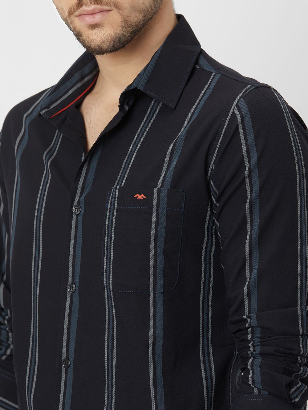 Black & Grey Tonal Stripe Shirt