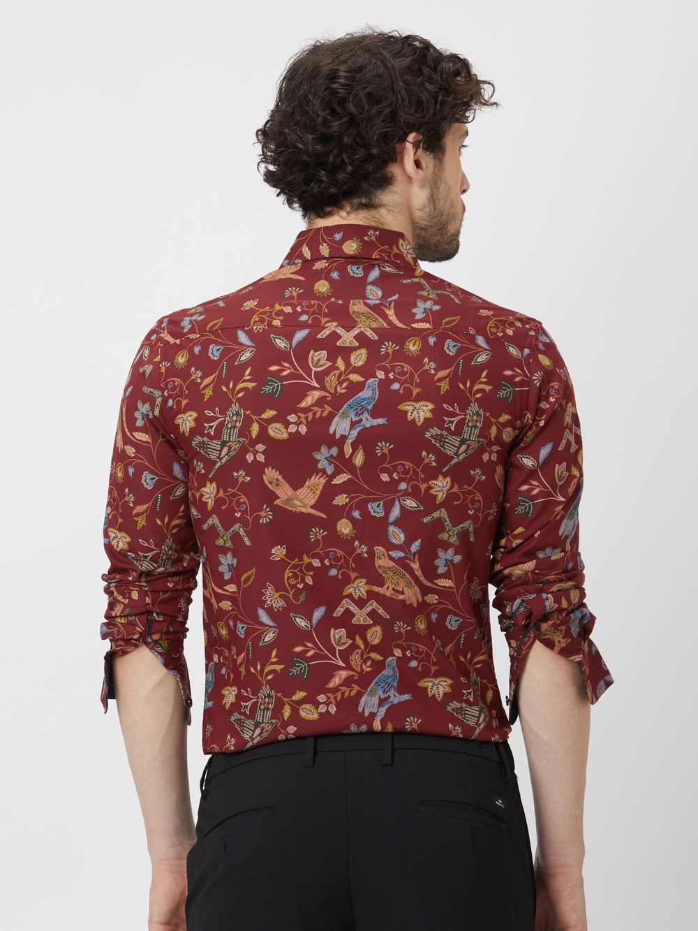 Maroon Floral Print Shirt