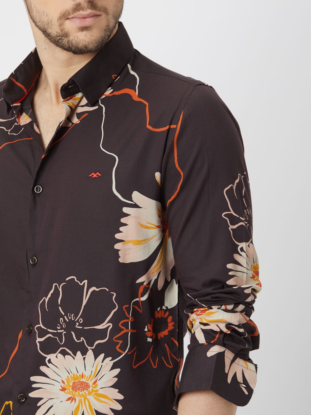 Black Floral Print Shirt