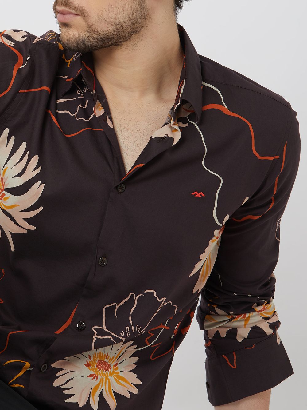 Black Floral Print Shirt