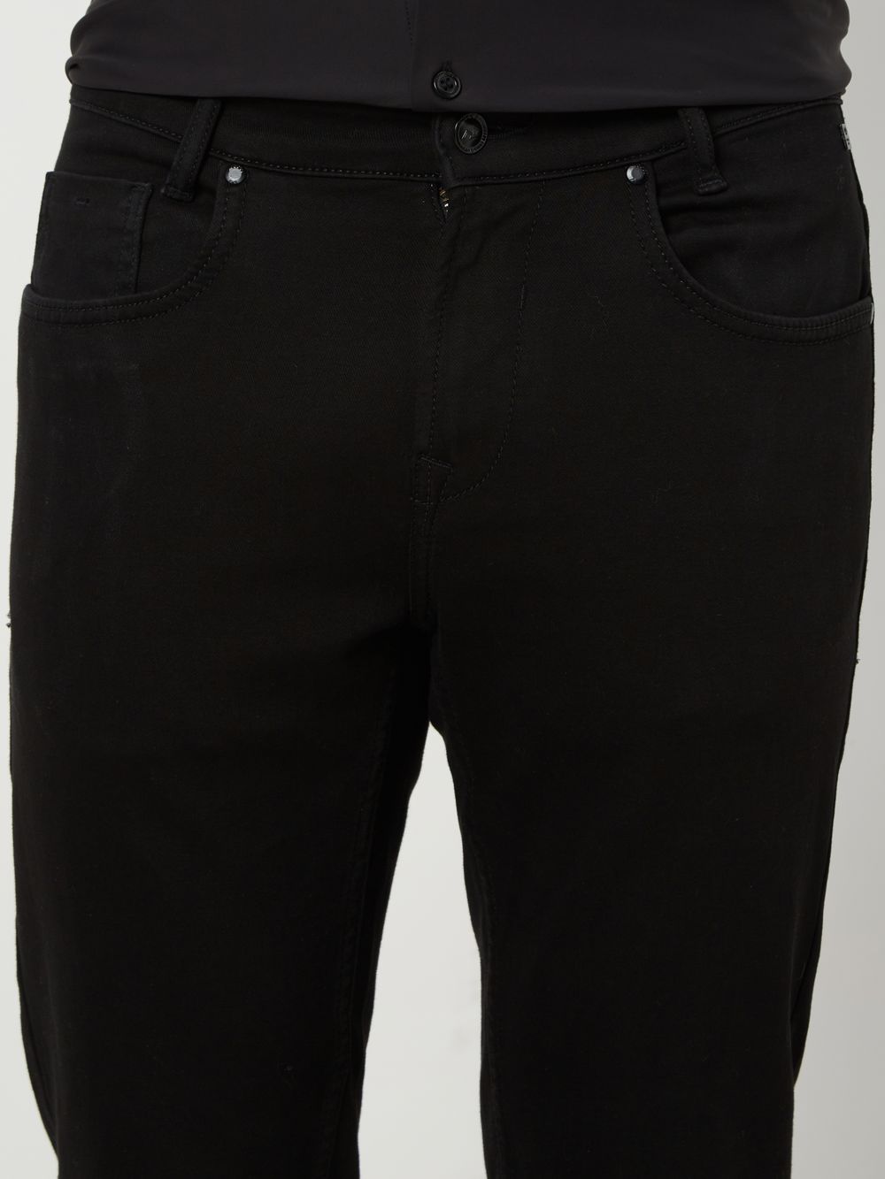Jet Black Narrow Fit Denim Deluxe Stretch Jeans