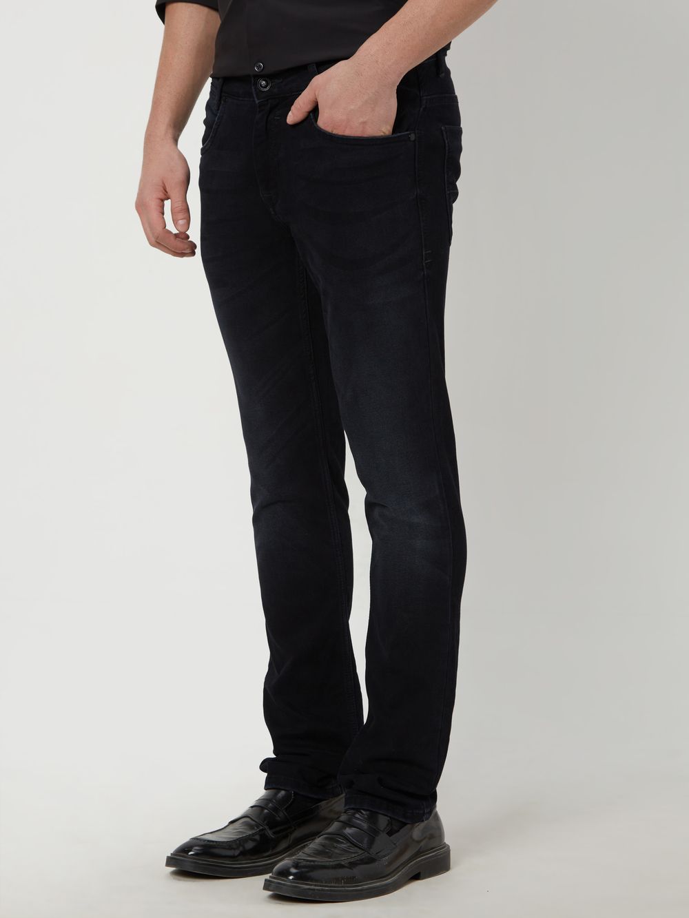 Black Super Slim Fit Denim Deluxe Stretch Jeans
