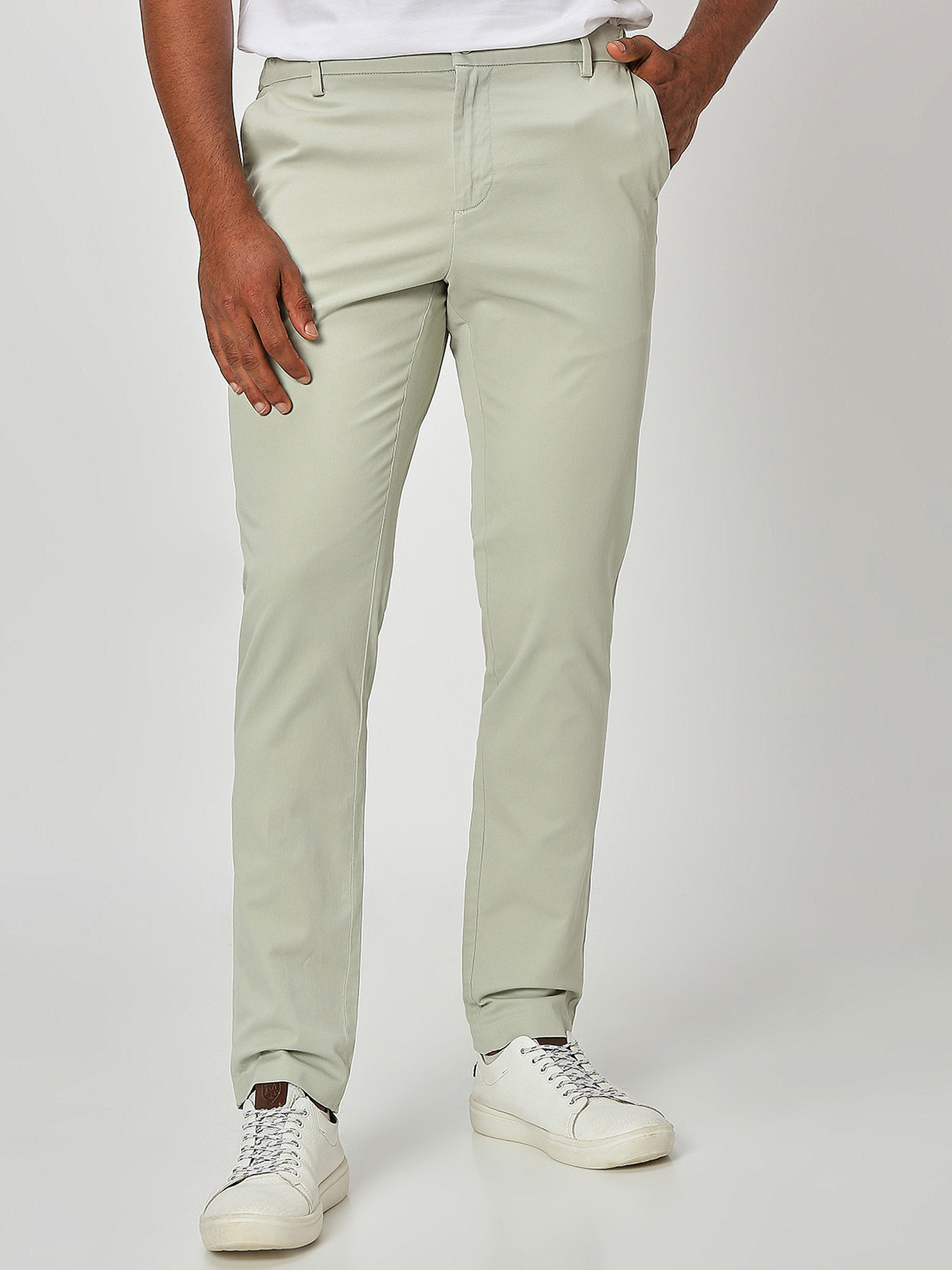 Buy Light Green Super Slim Fit Stretch Chinos Online at Muftijeans