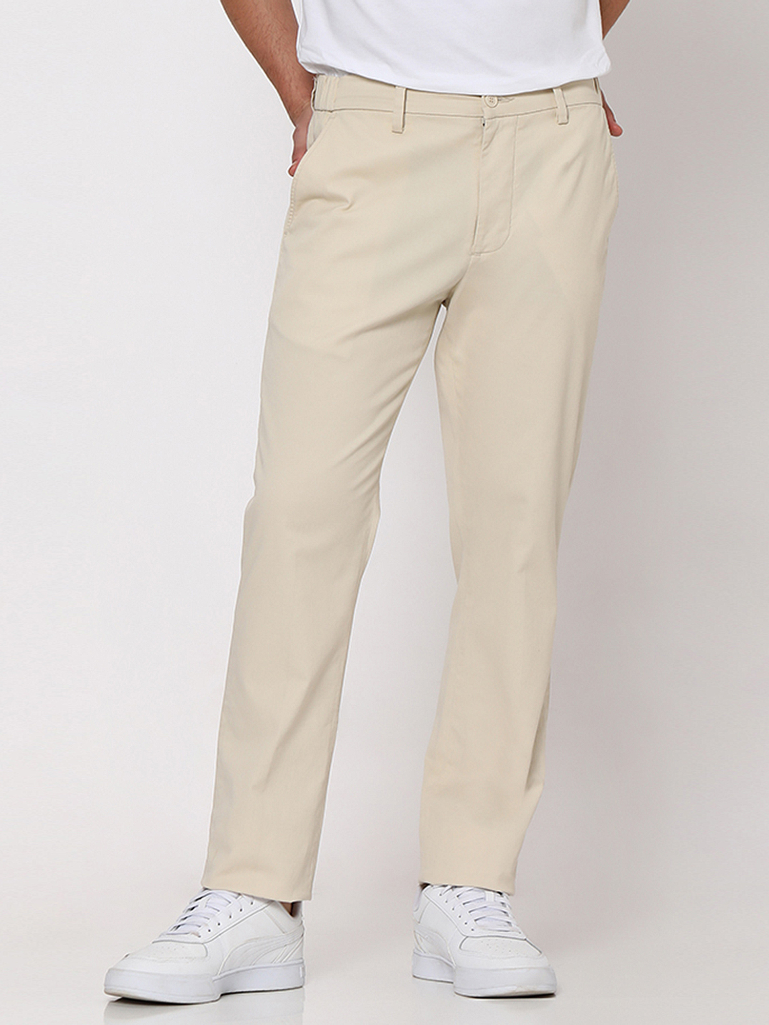Buy Off White Super Slim Fit Stretch Chinos Online at Muftijeans