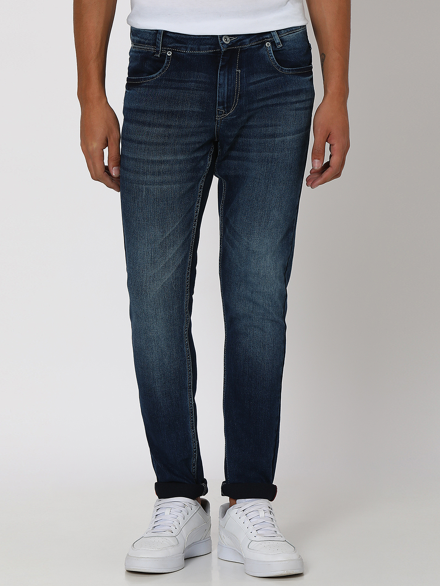 Buy Dark Indigo Blue Skinny Fit Originals Stretch Jeans Online at Muftijeans