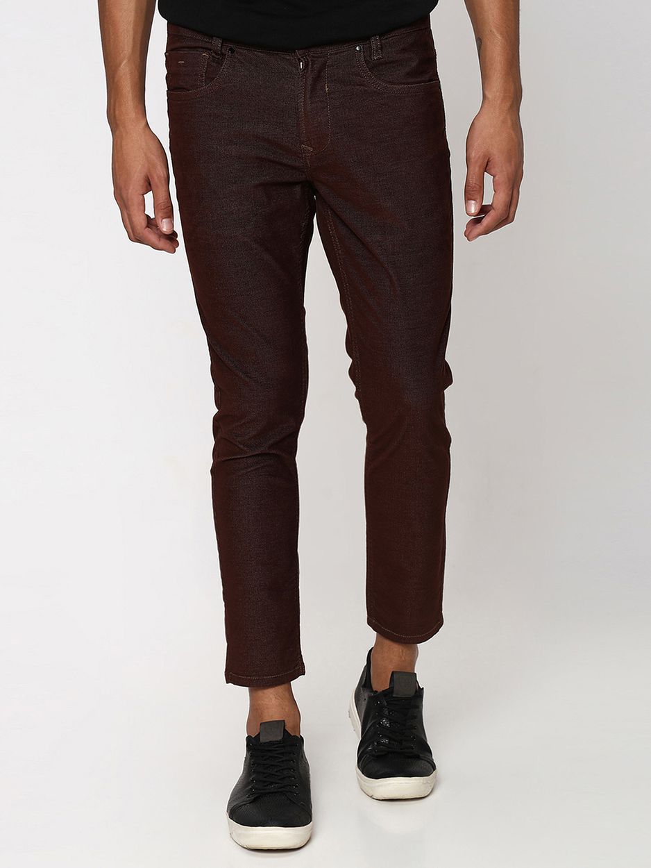 Brown Ankle Length Trouser