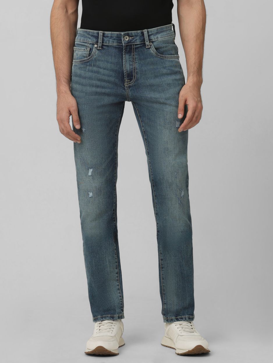 Tinted Super Slim Fit Distressed Stretch Jeans