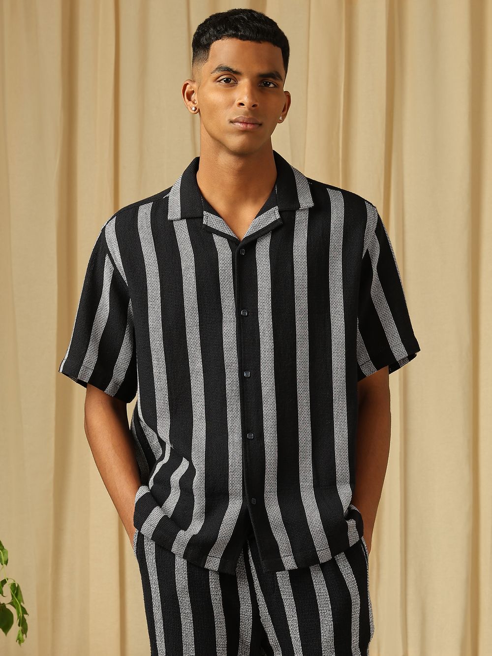 Wide Stripe Loose Fit Casual SHIRTS