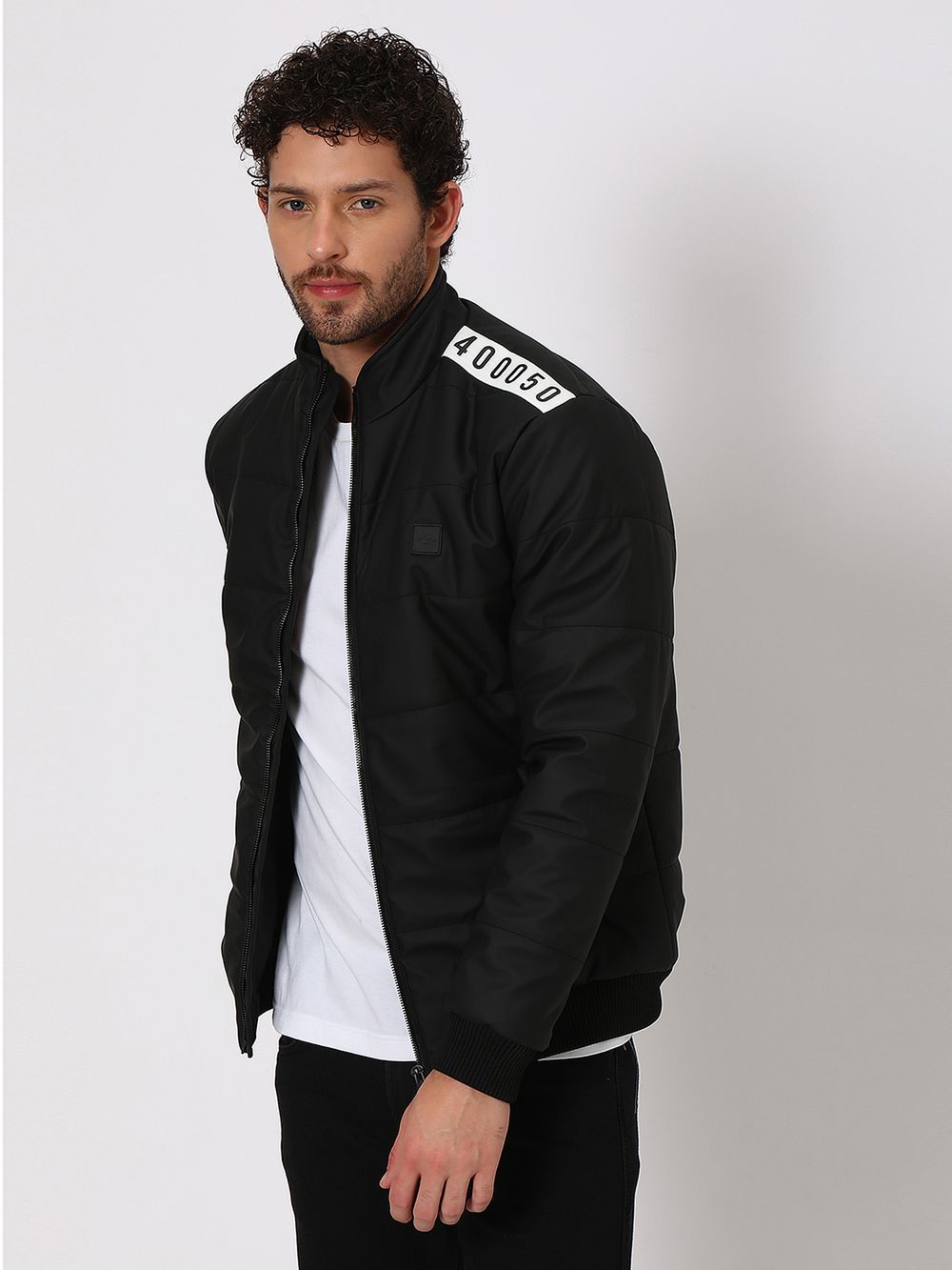 Black Pu Quilted Jacket