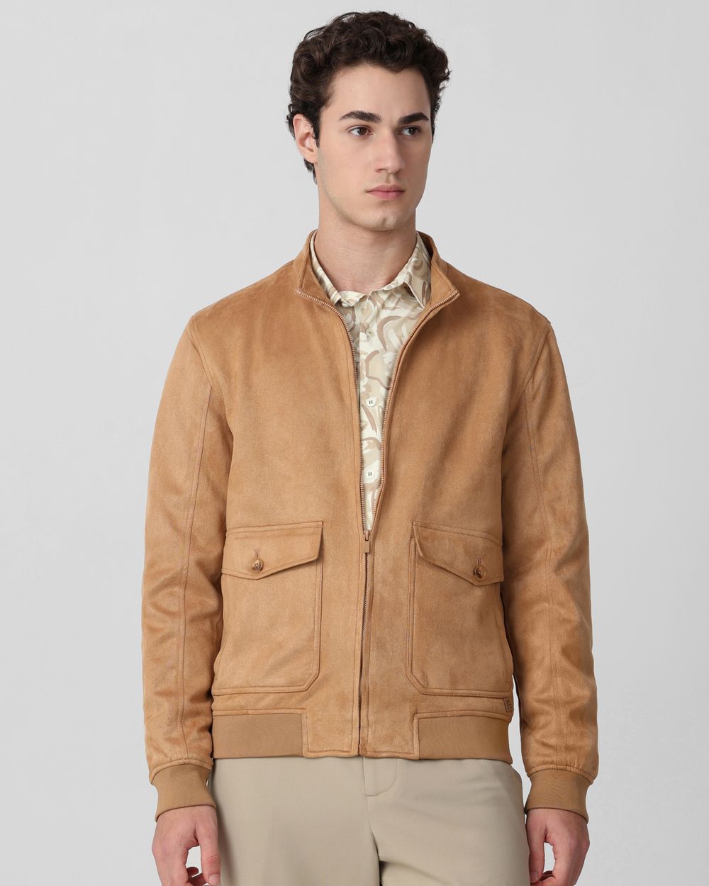 Slim fit suede jacket store