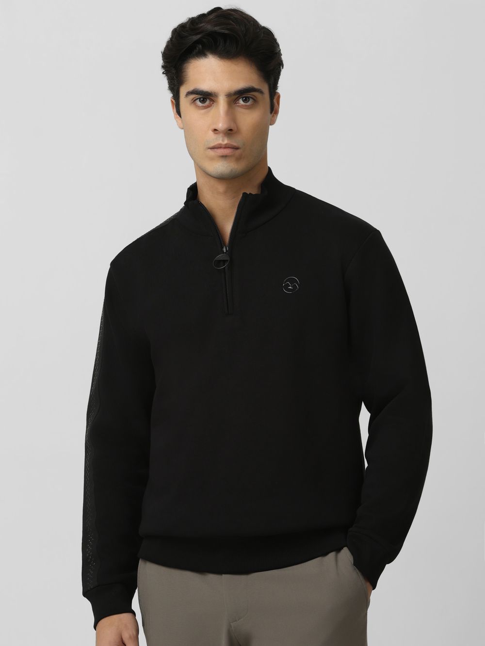 Buy Funnel Neck Plain Slim Fit Sweatshirt Online at Muftijeans