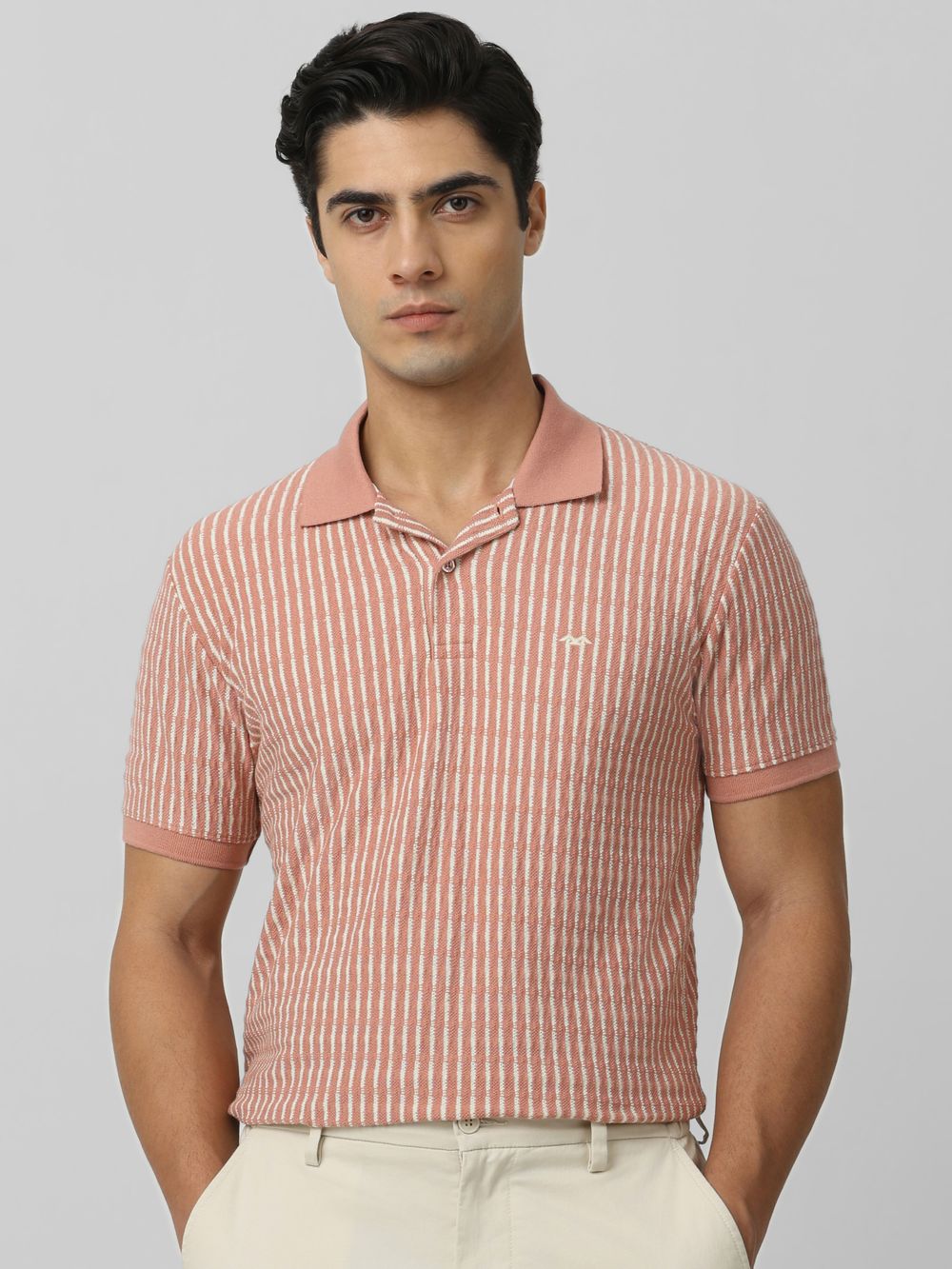 Pink Textured Stripe T-Shirt