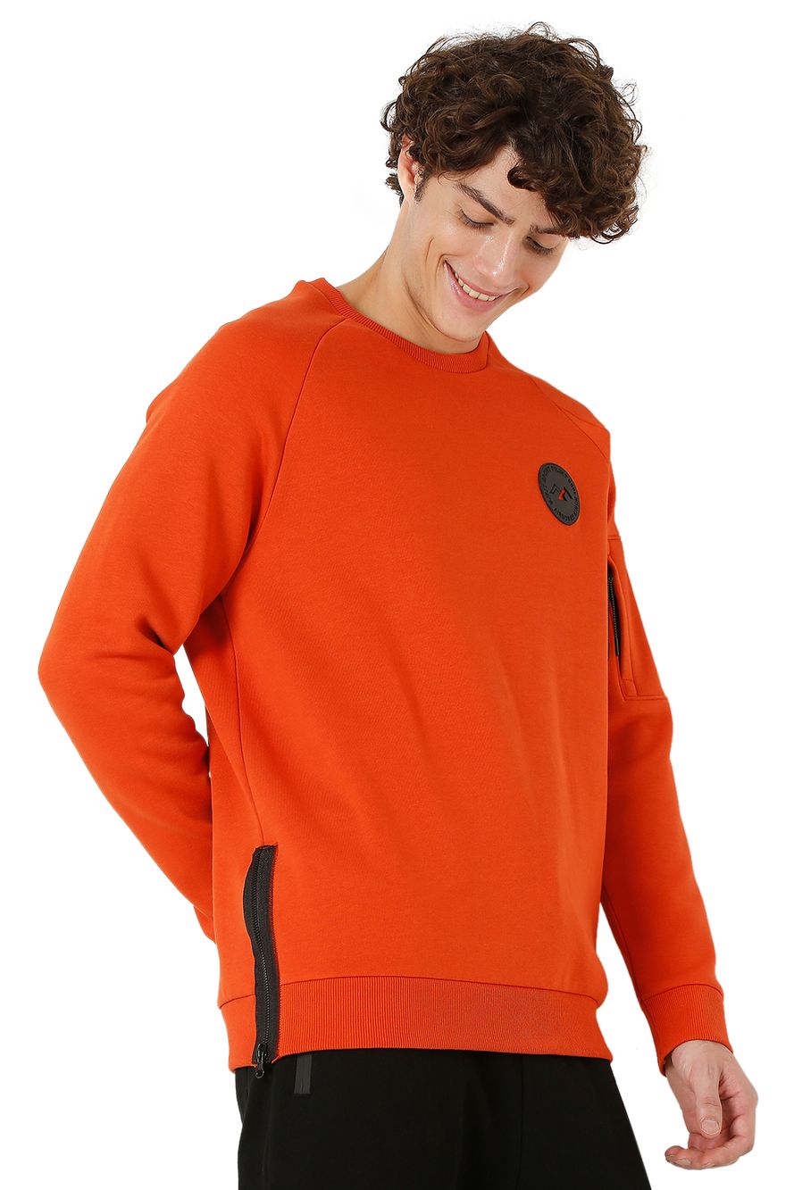 Rust Sleeve Pocket Sweatshirt