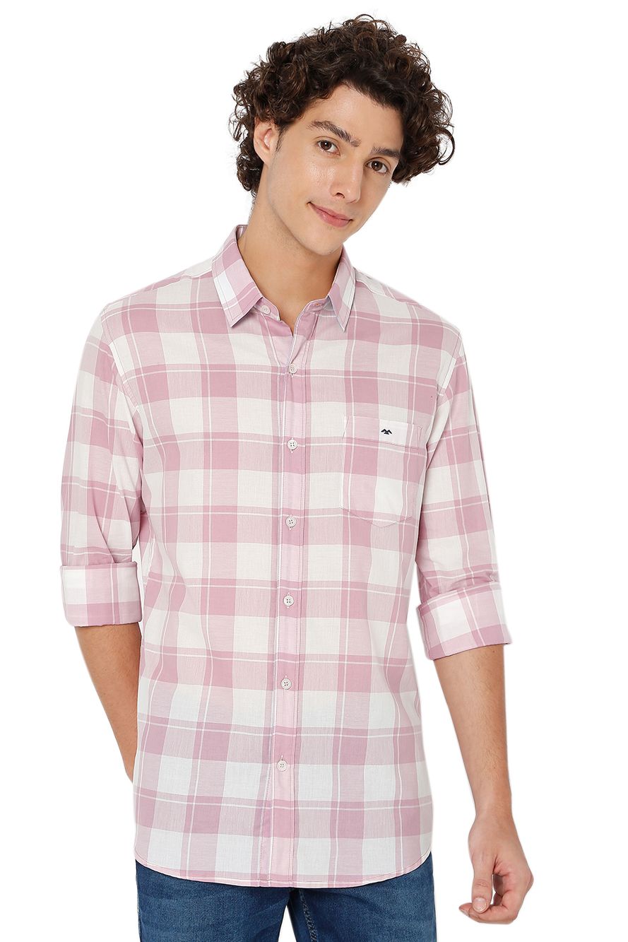 Pink & White Bold Check Shirt