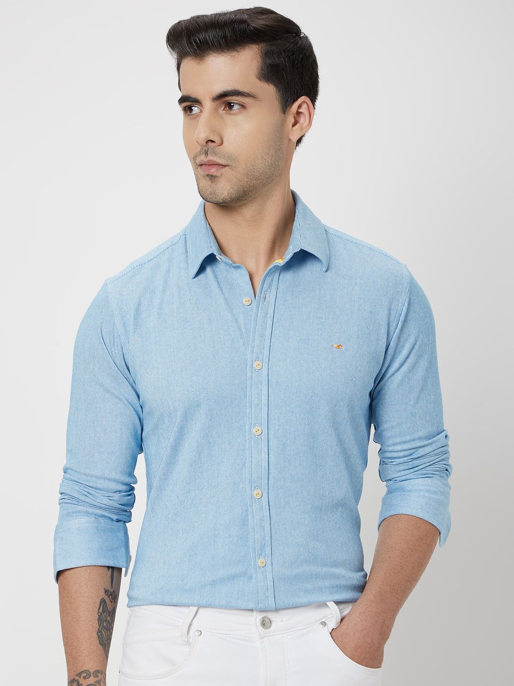 Blue & White Pin Stripe Shirt
