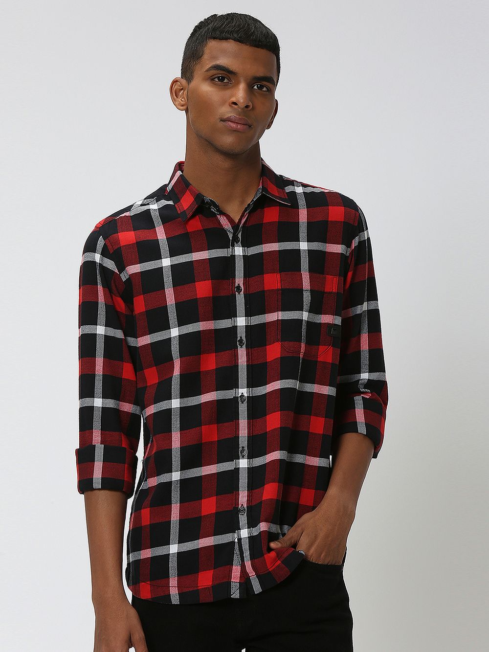 Buy Red Black Large Check Shirt Online at Muftijeans