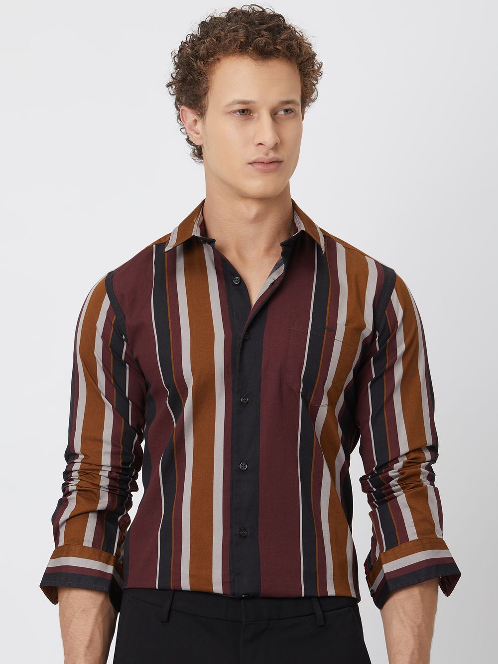 Maroon Awning Stripe Shirt