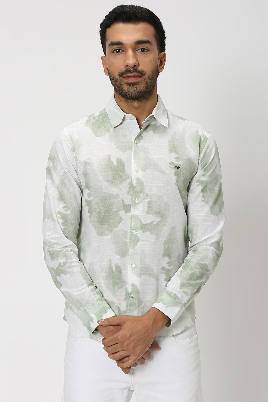 Light Green Tonal Print Shirt