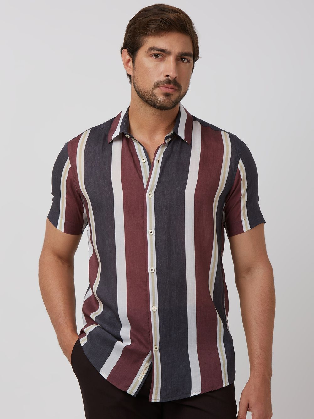Multi Awning Stripe Slim Fit Casual Shirt