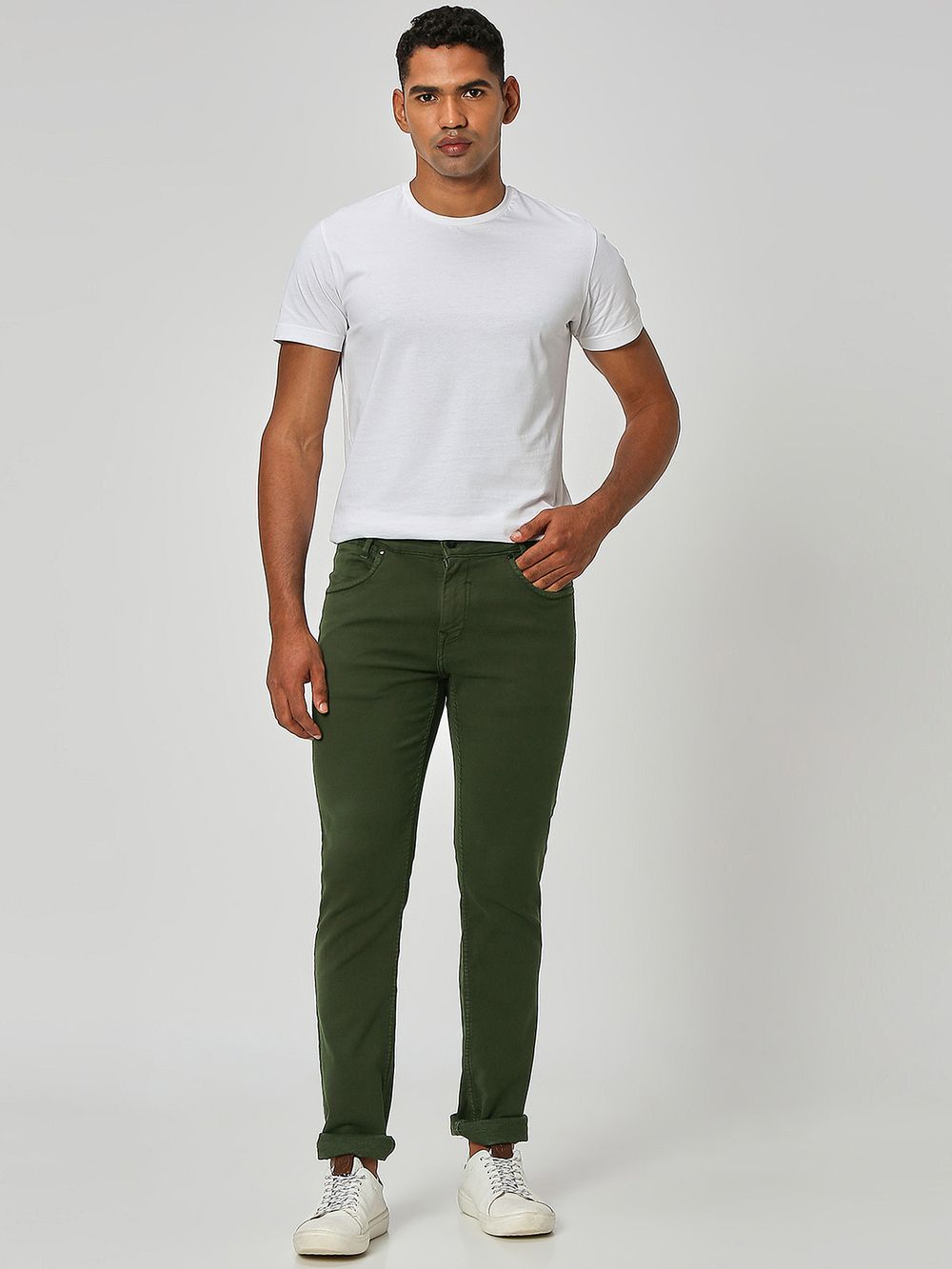 Olive Super Slim Fit Superstretch Coloured Jeans