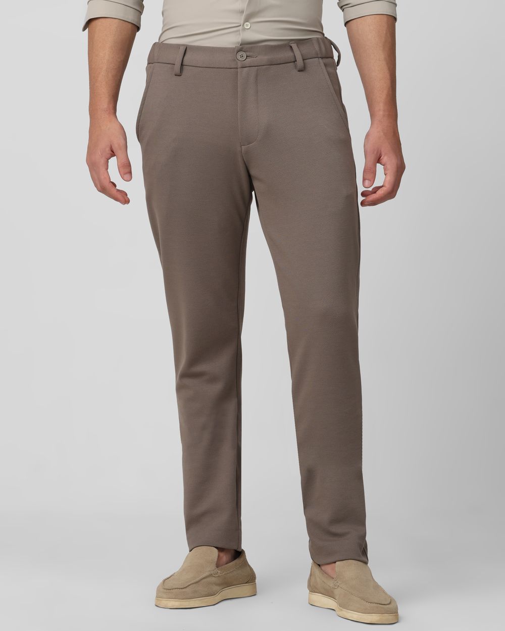 Stone Slim Fit Jersey Flat Front Pants Trousers