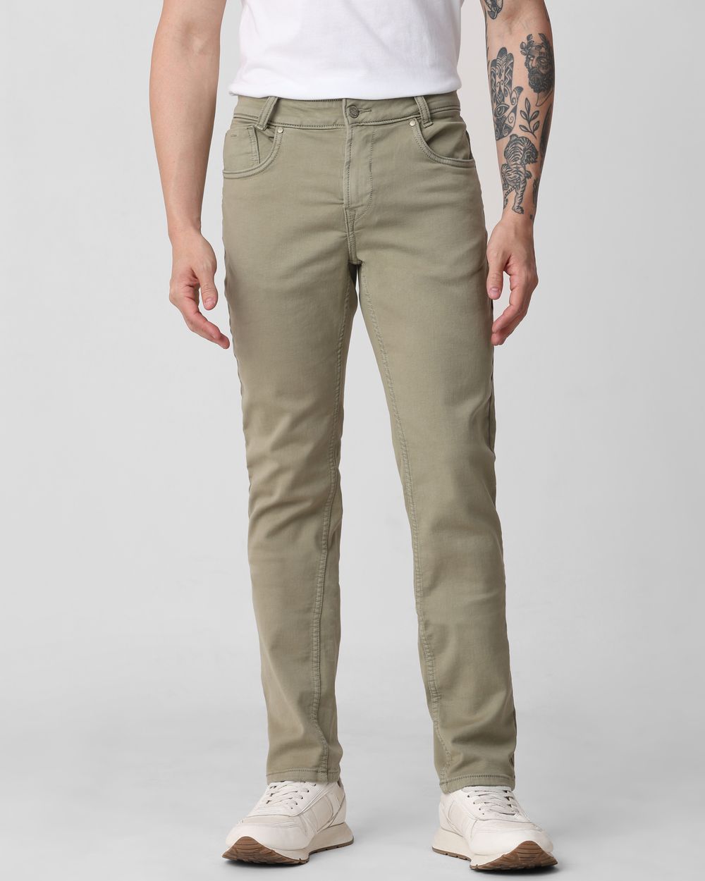Light Olive Super Slim Fit Superstretch Coloured Jeans