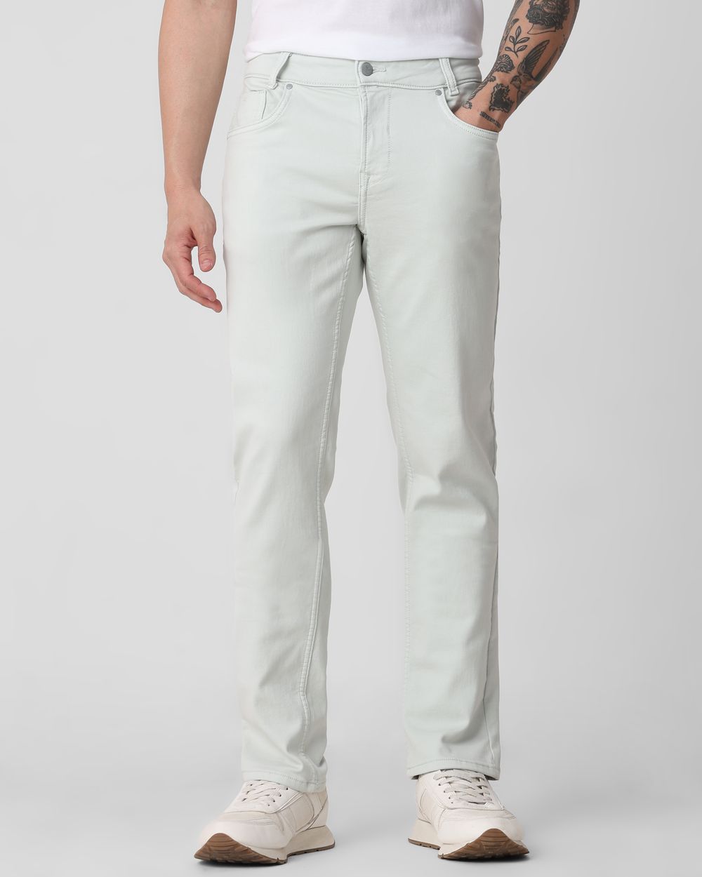 Light Green Super Slim Fit Superstretch Coloured Jeans