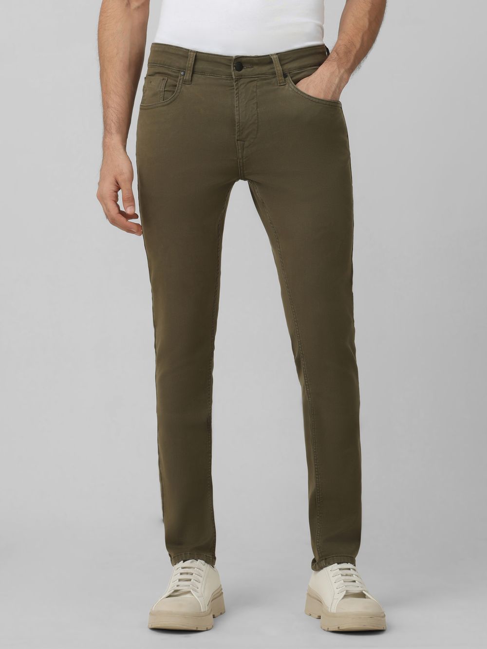 Olive Skinny Fit Superstretch Coloured Jeans