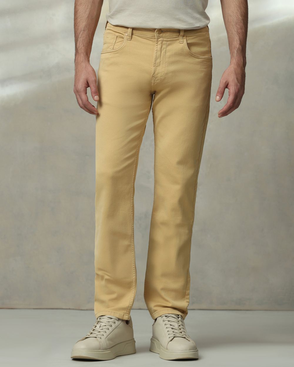 Light Khaki Straight Fit Jeans