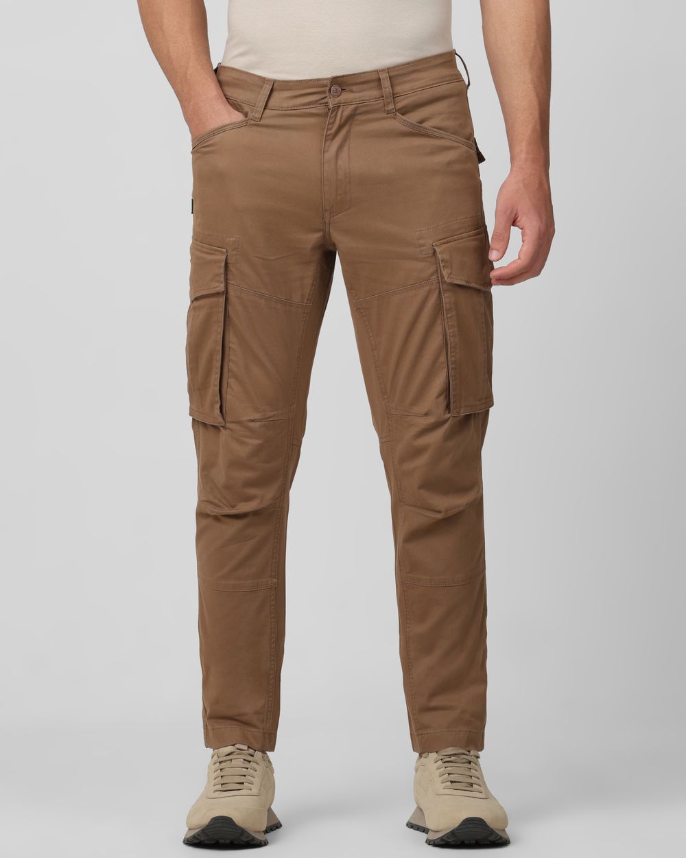 Brown Slim Fit Cargos