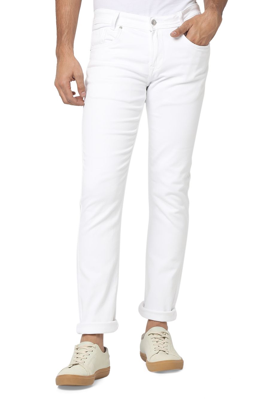 White Super Slim Fit Knitted Stretch Jeans