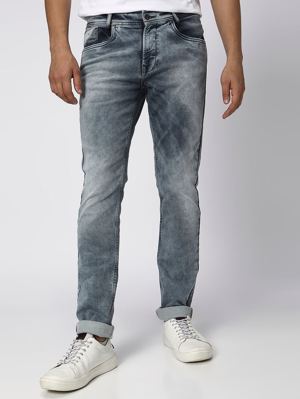 Grey Super Slim Fit Denim Deluxe Stretch Jeans