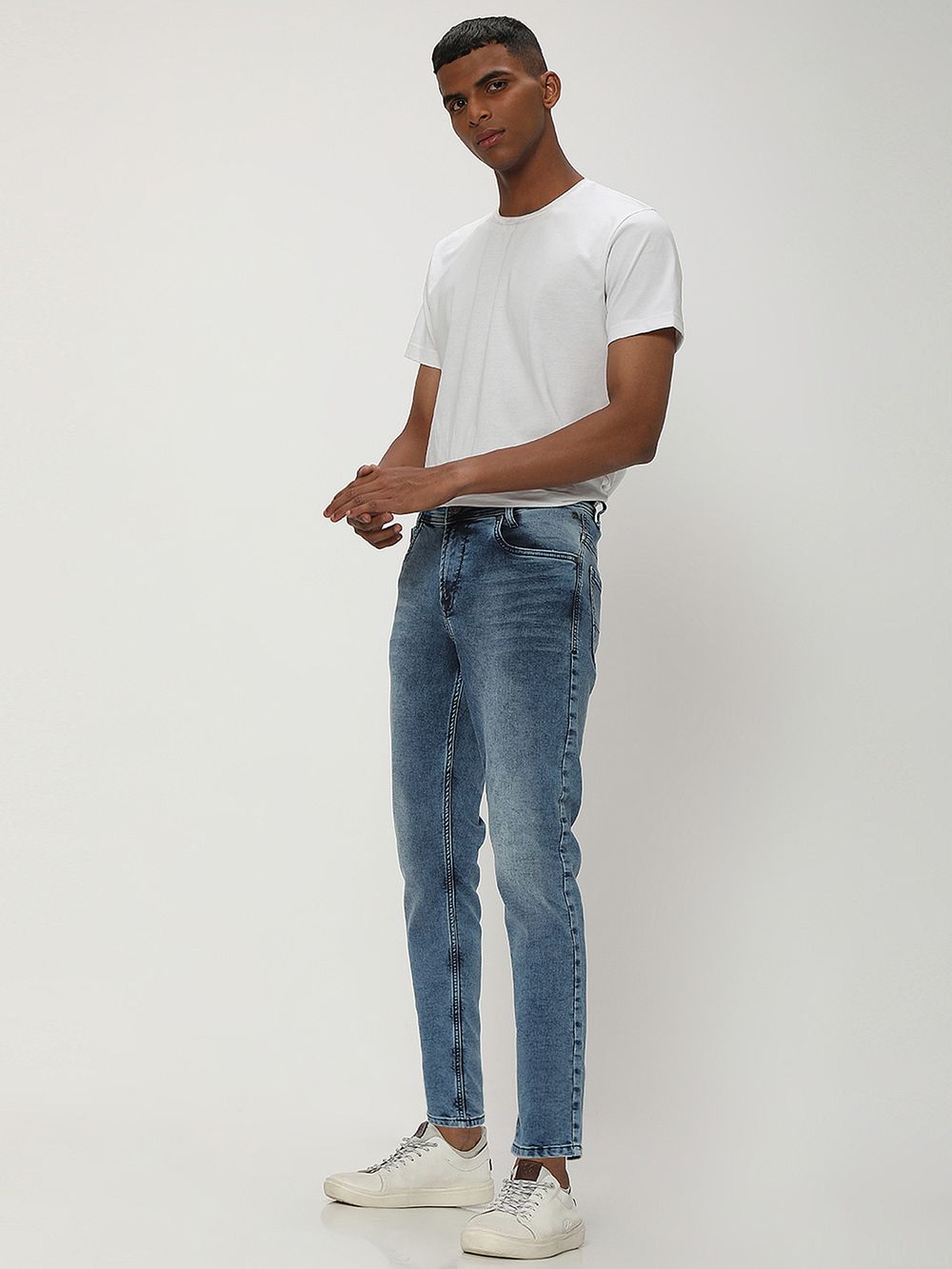Indigo Blue Ankle Length Denim Deluxe Stretch Jeans